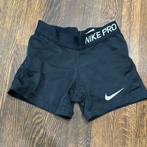 Nike Pro Black Shorts with White Logo
